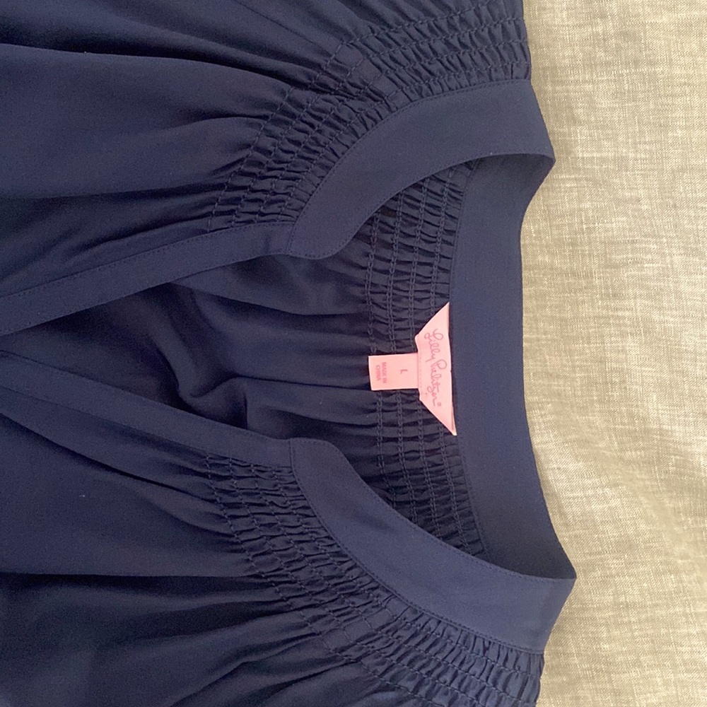 Navy Elsa Silk Long Sleeve Lilly Pulitzer NWOT